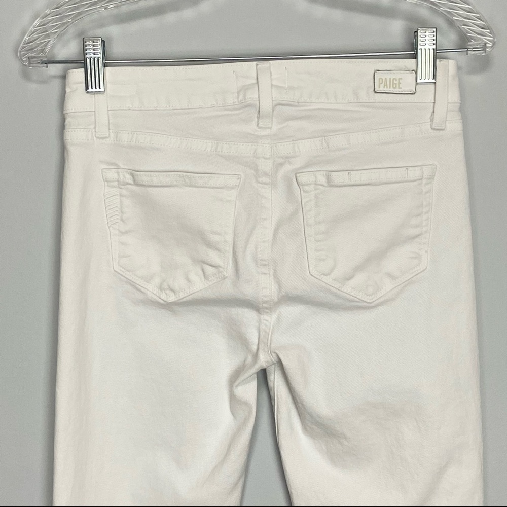 Paige Skyline Crop Skinny Jeans Optic White 26 - Picture 8 of 13